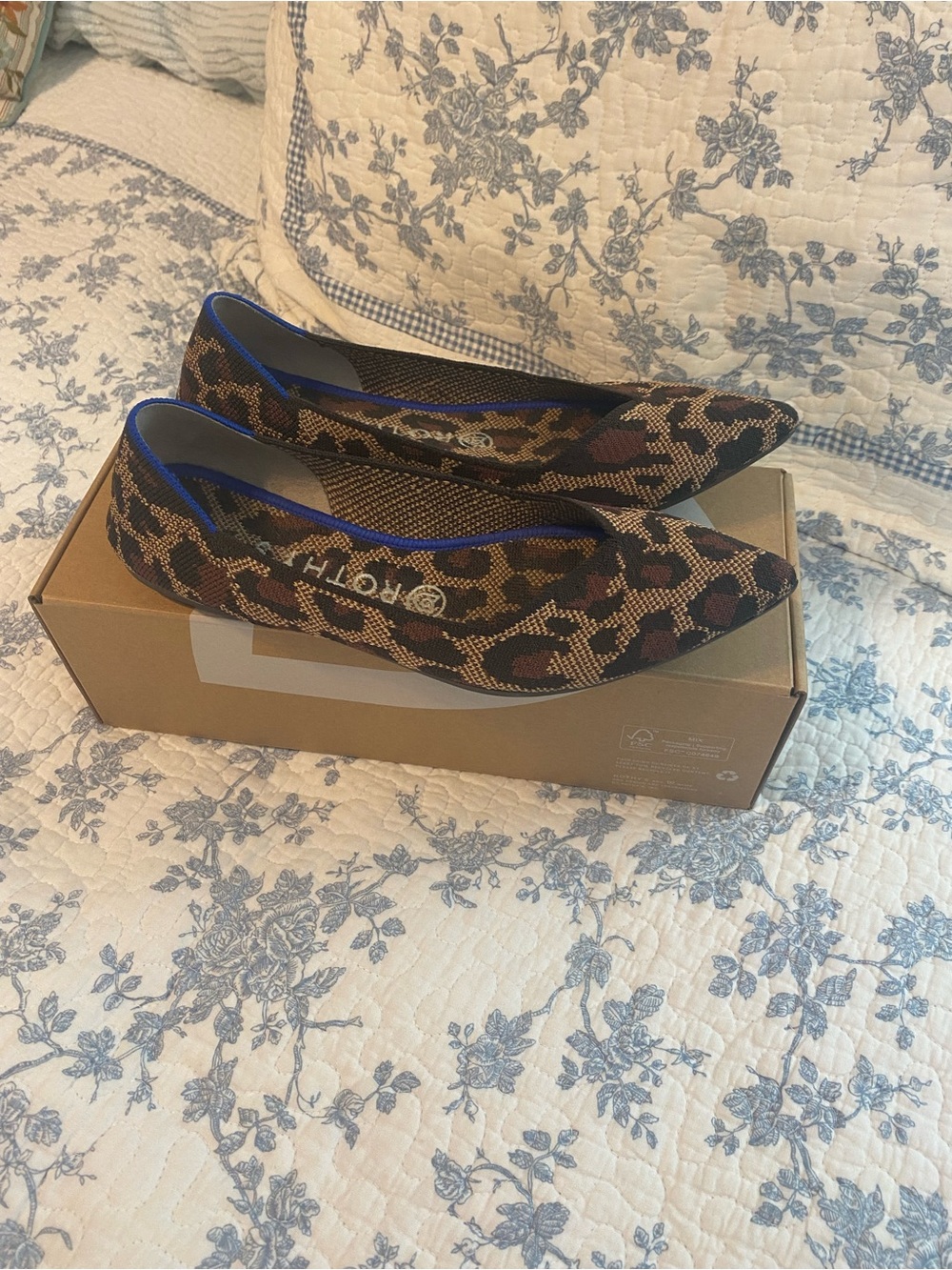 Rothy’s The Point Flat Big Cat Leopard Size 8